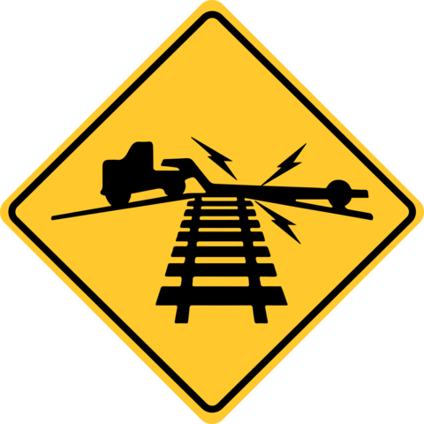 Railroad Crossing Low Ground Clearance Road Symbol Template